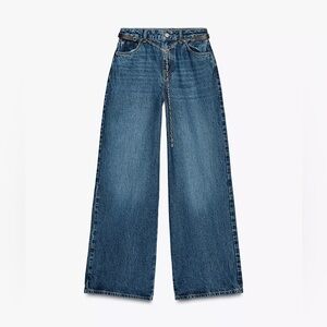 Zara wide leg chain belt jeans